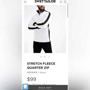 NEW Swet Tailor 1/4 Zip L, XXL Black White‎ Stretch Microfleece Slalom Stripe
